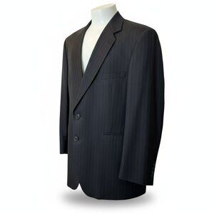 Robert Kent Wool Blazer 100% Wool | 2-Button Pinstripe Suit Jacket 29x27